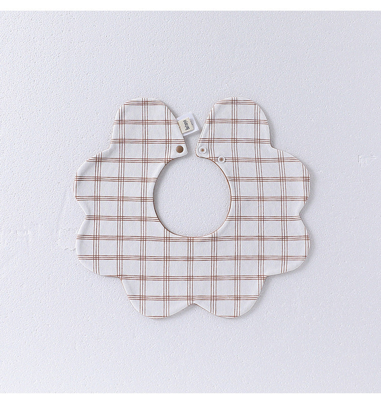 Adorable Simple Pattern Cotton Snap-on Flowers Shaped Bib-5